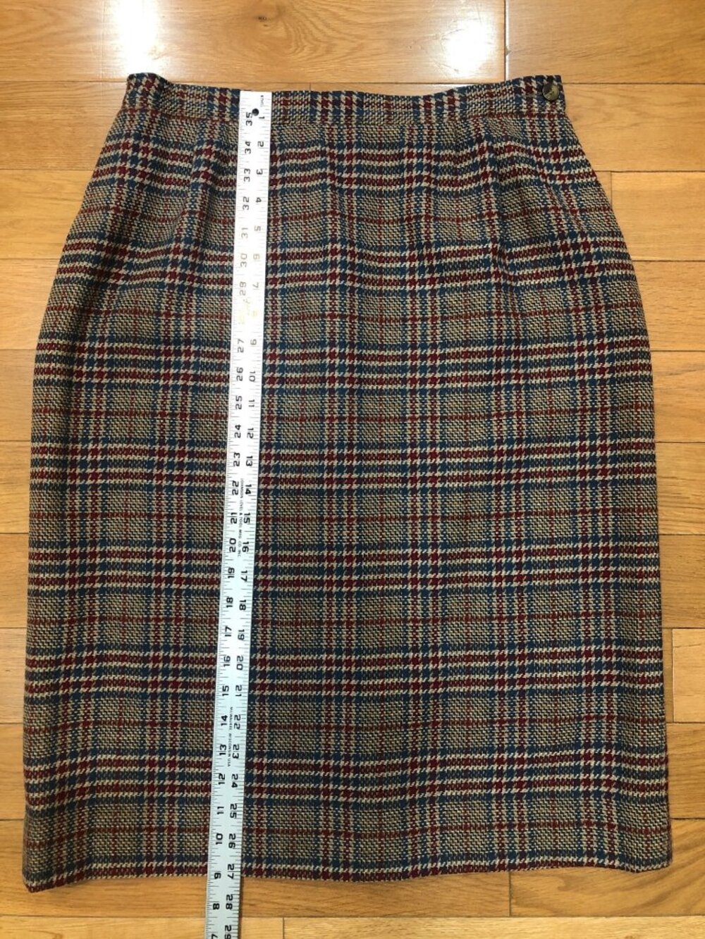 Vintage Pendleton Wool Plaid Midi Skirt Size 14 Dark Academia Classic Preppy - Picture 7 of 9
